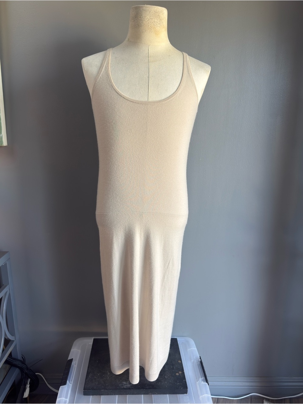 TSE Beige Knit Tank Drop Waist Dress